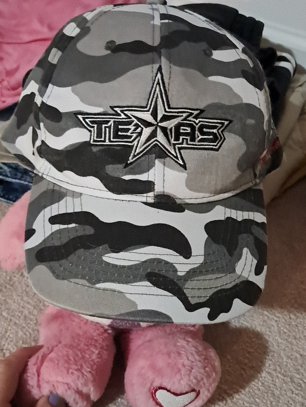Texas Star Camo Cap in Gray & Black